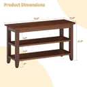 Wood Shoe Bench for Entryway,Bench with Shoe Rack,Storage Shoe Organizer for Hallway,Living Room,Bedroom (Brown, 31.5''W×11.81‘’D×17.71‘’H)