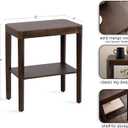 Kate and Laurel Talcott Modern Rectangle Wood Side Table, 22 x 14 x 26, Dark Brown, Transitional Decorative Two-Tier End Table for Use as a Bedroom Nightstand or Living Room Accent