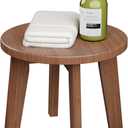 Wooden Step Stools for Kids,Small Portable Wood Stepping Stools Bamboo Shower Stool for Adults Sturdy Non-Slip Bench 300 lbs in Office Bathroom Kitchen Plant Stand 10inch (Round) (11.22x11.22x10.04, Walnut)