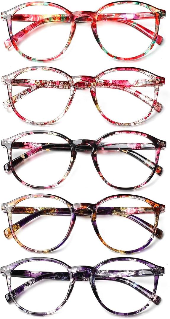 SIGVAN Women's Reading Glasses Blue Light Blocking Spring Hinge Stylish Pattern Print Readers for Women
