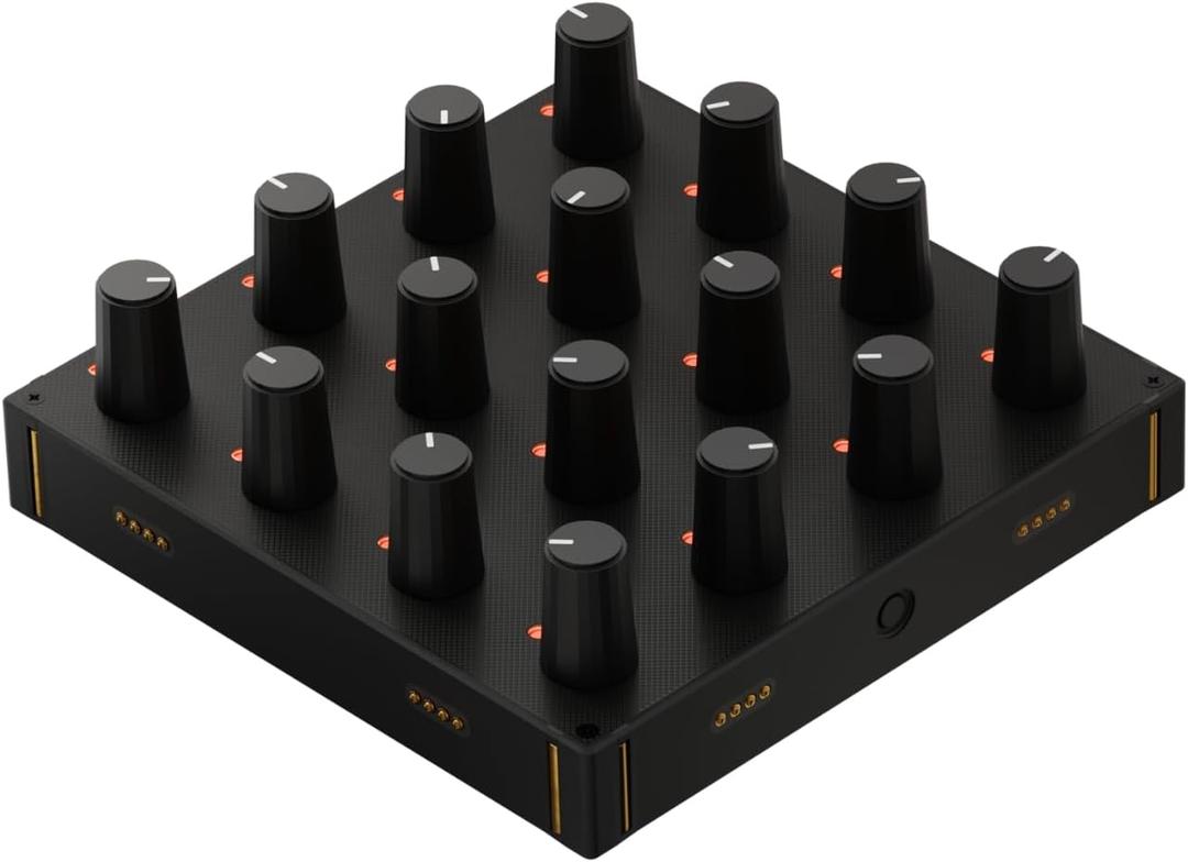 Grid PO16 Modular MIDI Controller  16 Knobs with RGB LED, USB-C Programmable Macro Pad for Music Production, Streaming, Photo & Video Editing  Magnetic Design for Mac, PC & Linux