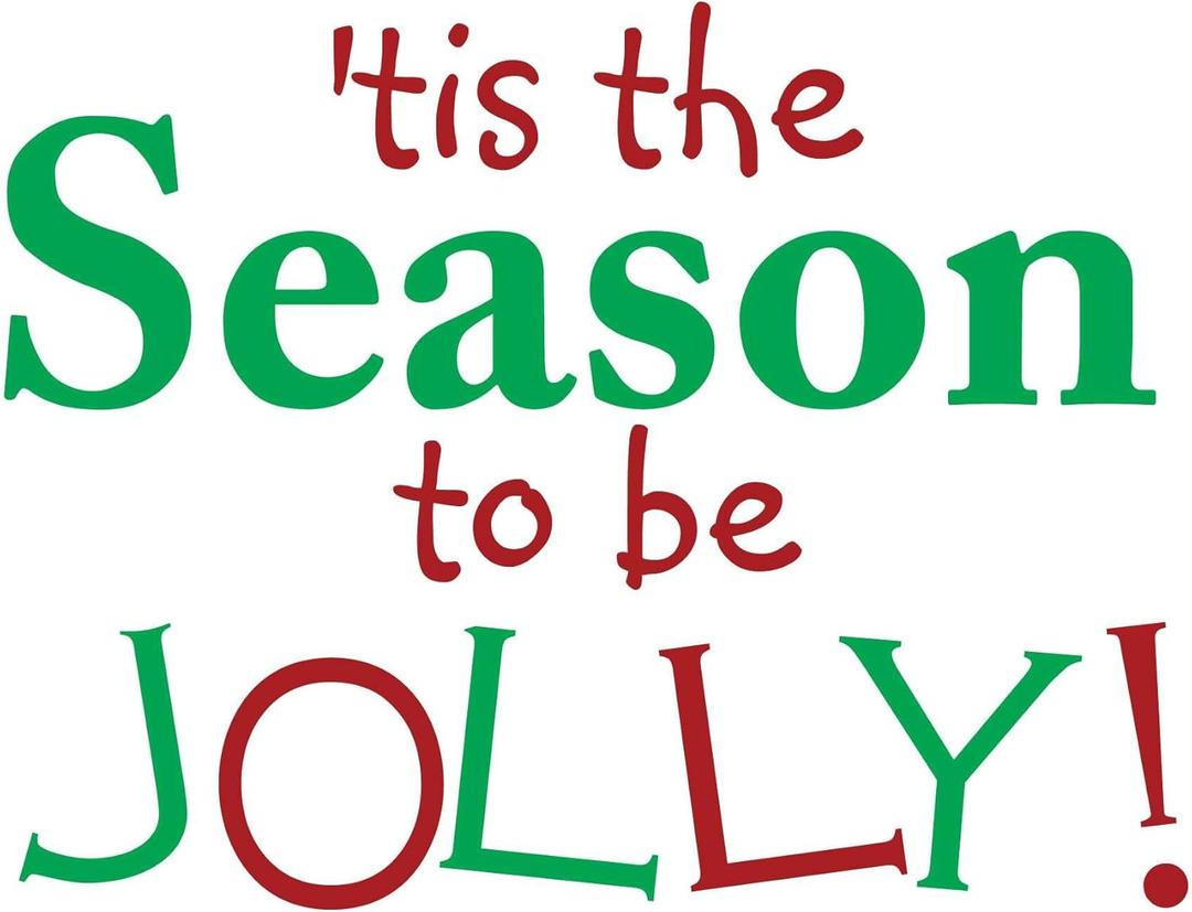 Family Tis The Season to Be Jolly Adorable Quote Wall Decal Decoration Christmas Song Holidays Christmas Tree Silhouette Holidays Holiday Gift Lasts Years Easily Removable - Size: 30 in(W) x 24 in(H)