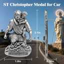 PloreWay St Christopher Medal for Car Sun Visor, Metal Saint Christopher Car Visor Clip, Talisman for Safety, Automotive Visor Accessories, Gift for Drivers, Families, Friends, Men, Women