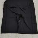 Tummy Control Biker Shorts with Pockets for Women,V Back,No Front Seam,Hidden Scrunch (XS - Black)