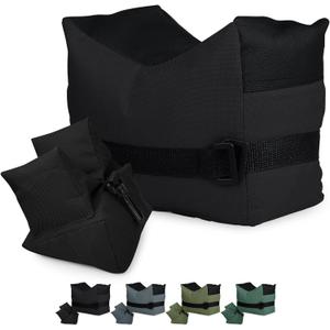 Twod Outdoor Shooting Rest Bags - Target Sports Bench Rest with Front & Rear Support SandBag Stand Holders for Gun Rifle Shooting Hunting Photography - Unfilled (Black)