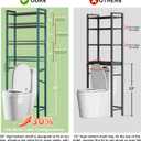 Kalrin Over-The-Toilet Storage Rack, 4-Tier Bathroom Organizer Shelf Over Toilet with Adjustable Shelf and Basket, Freestanding Space Saver Bathroom Shelves Above Toilet for Room (Green- Black), X-Large