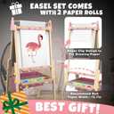 Joyooss Art Easel for Kids Easel for Toddlers,Adjustable Standing Wooden Easels Kids Whiteboard & Chalk Board Kids Dry Erase Board,Art Easel for Kids Easel for Toddlers 2-4 Years