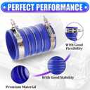 4" X 6" Silicone Charge Air Cooler Hump Hose with T-Bolt Clamps Set, 4 inch ID Turbo, Air Intake and Intercooler CAC Hose Kit for Semi Trucks,2PCS Blue