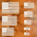 Pkqon Large American Flag Stencil Star Stencils for Painting 50 Stars Military Template for Flag Patriotic Wood Burning Stencils for Spray Painting on Shirt Project Crafts Wooden (Flag one)