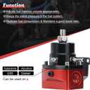 Adjustable Fuel Pressure Regulator Kit 3-70PSI With 6AN Return and 6AN feed Port with AN6-6AN Fuel Line Hoses Connectors (black+red)