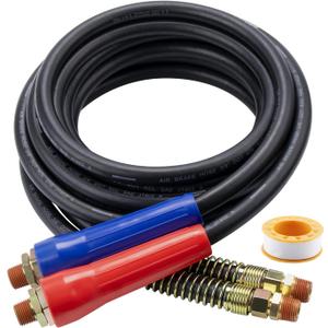 15 FT Air Line Hose Assembly Set Straight Heavy Duty Air Power Hoses for Trailer Truck Tractors Parts
