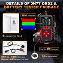 3.2" Big Screen 5 in 1 OBD2 Scanner+Battery Tester 5-36V 20-3300CCA >99.8% Accuracy Test OBD2/EOBD Diagnostic Tool Engine Code Reader EVAP Digital Diagnosis DTC for Car Motorcycle&Truck
