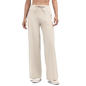AJISAI Womens 29" Wide Leg Sweatpants High Waist Drawstring Yoga Pants Comfy Lounge Pants with Pockets for Casual Work Workout Cream S