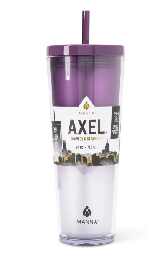Manna™ Axel™ Plastic Tumbler & Straw Set - Purple 24 oz