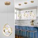 Modern LED Pendant Lights Kitchen Island, 6000K LED Chandelier Adjustable Height Gold Hanging Light Fixture Island Lights for Kitchen Dining Room Cafe Table, 1Pack