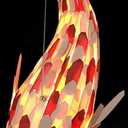 MIXL-Wood Fish Pendant Light,Rustic Fish Hanging Lamp Over Kitchen Island,Coastal Dining Room Light Fixture,Boho Style Ceiling Hanging Light for Living Room Bedroom and Restaurant