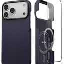 Thinborne Compatible with iPhone 17 Pro Case, [600D Aramid Fiber] [Mag Magnetic] [Extremely Thin] [Minimalist Style] [Carbon Fiber Textures] - Wild Navy