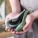 Teal Ceramic Soup Spoons Set of 6, 6.75 inch Ramen & Pho Spoons for Noodles, Stews, Wonton & Dumpling, Dishwasher Safe