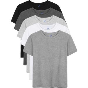 YERIOK 5 Pack Boys Shirts Short Sleeve Shirts for Boys Cotton T-Shirts Kids Toddler Tshirts Tees Clothes Summer Tops 12-14Y