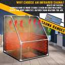 ouluu Infrared Saunas for Home, Portable Dry Sauna with Heating Foot Pad, Infrared Sauna with Sauna Chair, 2.6 x 2.6 x 3.5, Black and Blue