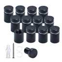 1/2 x 1/2 Inch 12PCS Aluminum Solid Sign Standoff Screws for Acrylic Advertising Screw wall Fixing standoffs mounts Glass Display Signs (Black Anodized)