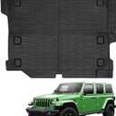 Cargo Mat Compatible with 2018-2024 Jeep Wrangler JL 4 Door 4X4(Fuel Version), Black TPE Trunk Liner Cargo Liner Rear All-Weather Protection for Jeep Wrangler 4 Door JL Accessories Cargo mat