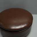 BRIAN & DANY Vanity Stool, Leather Vanity Stool Chair with Storage, Round Makeup Chair Soft Padded Seat with Legs for Bedroom (Brown)