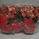 Hotop 12 Bundles Christmas Glitter Poinsettia Artificial Bushes 12.6 Inch Poinsettia Flowers Bushes Christmas Decorations Ornaments for Indoor Outdoor (Red,Red and Gold)