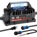 36V (43.8V) 18A Lithium Battery Charger, IP67 Waterproof Smart Charger, Overcharge & High-Temp Protection Trickle Charger for 36V (38.4V) Golf Cart RV Forklift Truck Boat Home LiFePO4 Battery