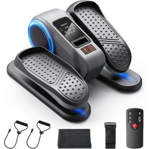Gonex Under Desk Elliptical Exercise Machine for Seniors, Electric Ellipse Leg Exerciser with Remote, 16 Adjustable Speeds, Manual & 12 Auto Modes, Leg Exerciser While Sitting, Seated Pedal Exerciser (Black+Grey)