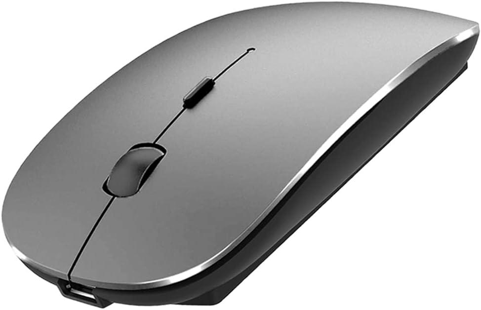Wireless Mouse for MacBook Air Mac Pro Laptop Computer iPad Pad PC Laser Optical Rechargeable Mini Slim Silent Mouse Widely Used Desktop Hp iMac (Gray)