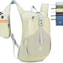 15L Small Hiking Backpack for Men Women Lightweight Packable Backpack Foldable Casual Daypack for Camping Travel Outdoor, Beige