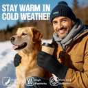 Winter Waterproof Ski Gloves Men Women, Snow Warm Cycling Cold Weather, Driving Biking Running (Black)