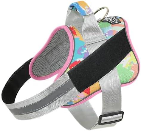 Bolux Dog Harness, No-Pull Reflective Dog Vest, Breathable Adjustable Pet Harness with Handle for Outdoor Walking - No More Pulling, Tugging or Choking (Medium (Pack of 1), OilPainting)