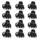 Cobahom 12 Pack Small Hair Claw Clips 1.2 Inch Matte for Thin Hair No-Slip Mini Styling Accessories for Women and Girls (Matte Black)