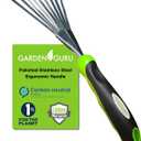 Garden Guru Stainless Steel Hand Rake Soil Tiller with Ergonomic Handle, Great for Gardening, Cultivating, Loosening Soil & Spreading Mulch, Raking Flower Beds