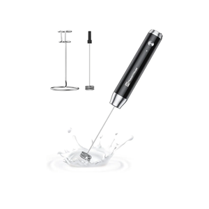 Maestri House Rechargeable Milk Frother with Stand, LunaFro Handheld Electric Foam Maker Waterproof Detachable Stainless Steel Whisk Drink Mixer Foamer for Lattes, Cappuccino