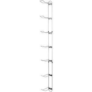 John Sterling Sports Rack for Garage, Wall Mounted Ball Storage Organizer with 7-Ball Capacity, Durable Alloy Steel, Silver Finish