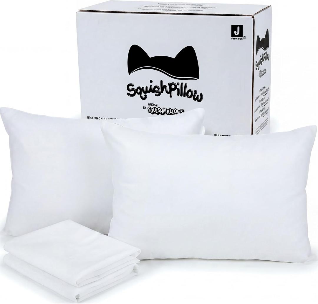 SquishPillow by Original Squishmallows - Standard Size Bed Pillow 2-Pack (Soft Density)