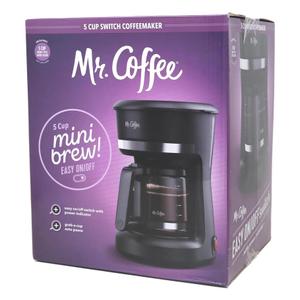 Mr. Coffee 5-Cup Switch Coffee Maker Black: Small Drip Coffee Machine, Electric, Paper Filter, 25 oz Capacity