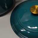 Mueller DuraCast 6 Quart Enameled Cast Iron Dutch Oven Pot with Lid, Heavy-Duty, Oven Safe up to 500 F & Across All Cooktops, Wedding Registry Ideas & Gifts, Emerald