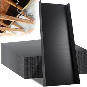 36 Pack 16 Attic Insulation Baffle, Black Durable Polypropylene Attic Baffles for 14'' Rafter Bays with 2" Air Channel Rafter Vents Improve Roof Ventilation and Prevent Insulation Blockage