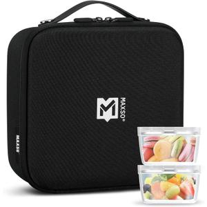 Insulated Lunch Bag for Kids Adult, Small Lunch Box for School Office Work, Triple Layers Insulation Keep Warm Cold Lunch Container Box, Hard Lunch Tote Bag (Black)