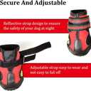 CovertSafe& Dog Boots for Dogs Non-Slip, Waterproof Dog Booties for Outdoor, Dog Shoes for Medium  Dogs 4Pcs with Rugged Sole Black-Red