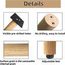 QLLY 28 inch Solid Wood Table Legs, Wooden Desk Leg, Heavy Duty DIY Wood Furniture Legs for Dining Table, Office Desk, Set of 4, Easy Assembly (Natural, 28 inch)