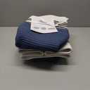 UBBCARE Set of 3 Storage Cubes 11 X 10.5 X 10.5 in, Water Hyacinth Storage Bins for shelves, Toys, Book, Storage Baskets with Handles, Cotton Rope Woven Baskets for Organizing, Navy Blue