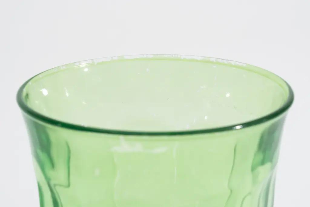 Green Glass Cups, 3.75", 10 Sets