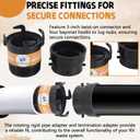 TonGass (2 x Combo Pack, Black) RV Sewer Pipe Adapter, 3" Rotating Rigid Bayonet Adapter with Male Thread & Hooks, Termination Fitting with 3" Bayonet & Hub, RV Sewer Hose Connector for Waste Disposal
