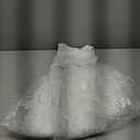 A line Wedding Pageant Lace Flower Girl Dress with Belt 2-12 Year Old (Size 8, White)
