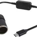 USB C Male to 12V Car Cigarette Lighter Socket Female Cable Converter, 2 Ft USB to Cigarette Lighter Adapter Cable, Max 10W Fit for Dash Cam, GPS, E-Dog, Car Accessories